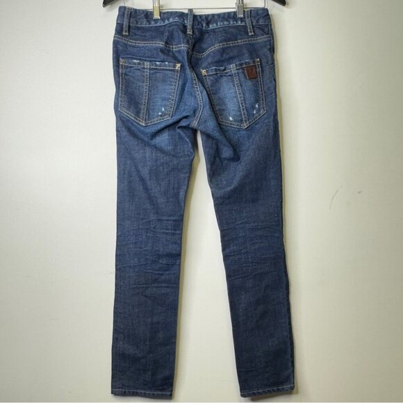 DSQUARED2 Womens Y2K 2000s Low-Rise Slim-Cut Denim Jeans in Dark Wash Size 40 - Picture 4 of 12